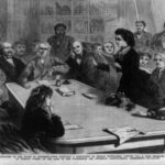 The Judiciary Committee of the House of Representatives Receiving A Deputation of Female Suffragists